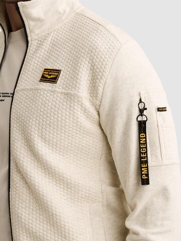 PME Legend Välikausitakki 'Sweatshirt with jacquard pattern and flight pocket' värissä beige