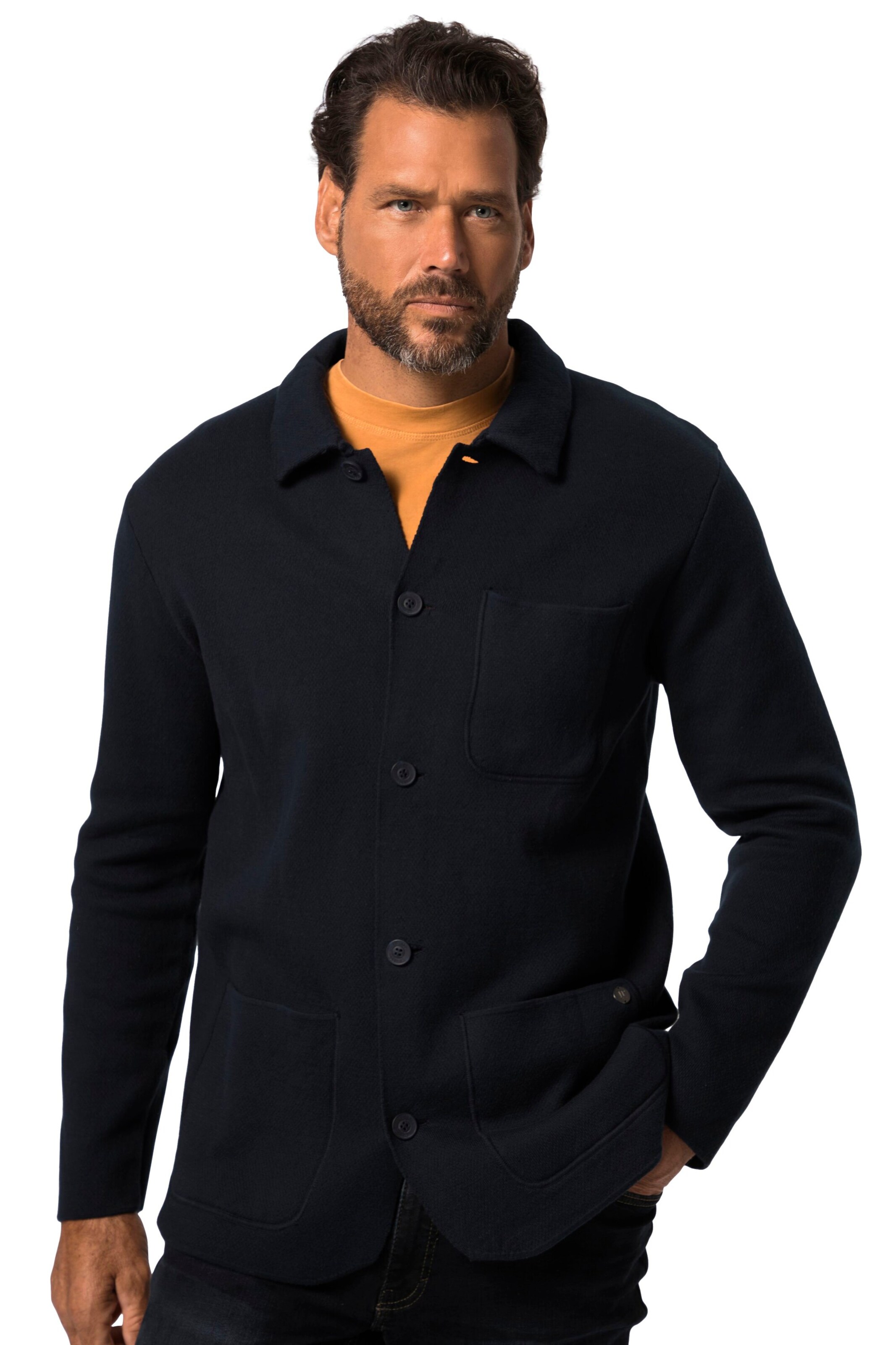 JP1880 Strickjacke in Schwarz: Vorderseite