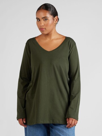 ONLY Carmakoma Shirt 'Bonnie' in Groen: voorkant