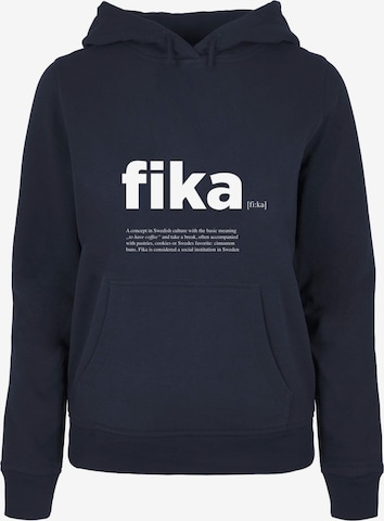 Mister Tee Sweatshirt 'Fika Definition' in Blauw: voorkant