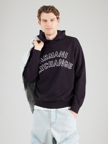 melns ARMANI EXCHANGE Džemperis: no priekšpuses