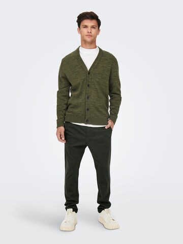 Only & Sons Regular Trousers 'LINUS' in Green