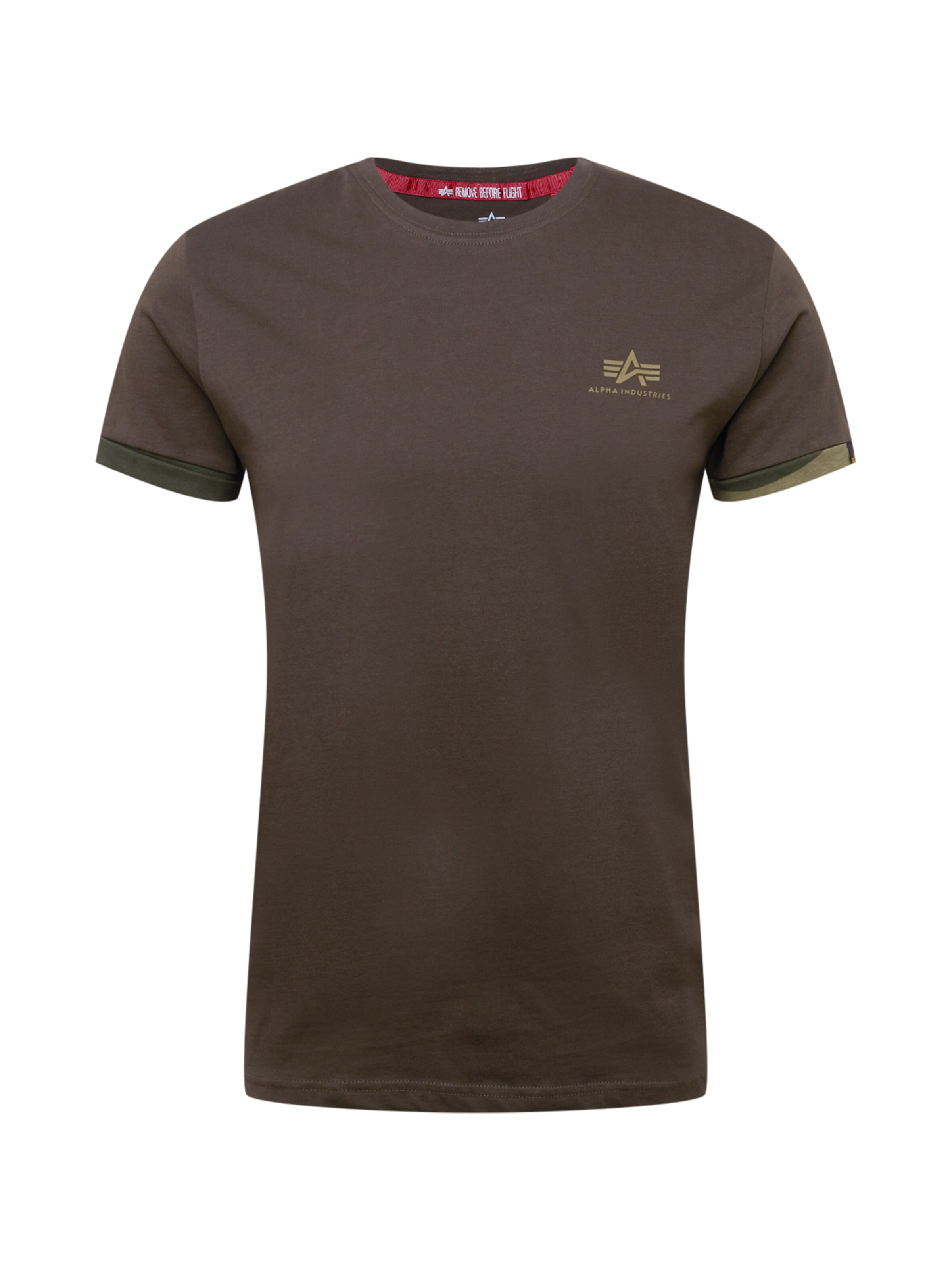 ALPHA INDUSTRIES T-Shirt in Braun: Vorderseite