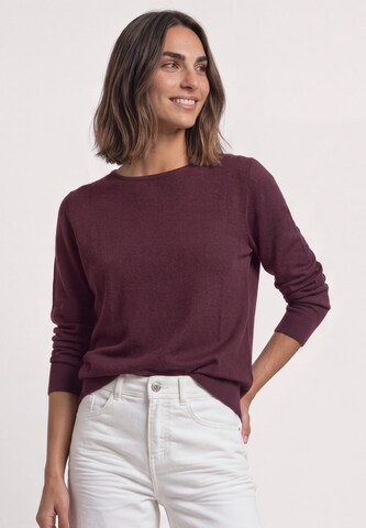 STREET ONE Dolman Pullover mit Boat Neck in Rot: Vorderseite