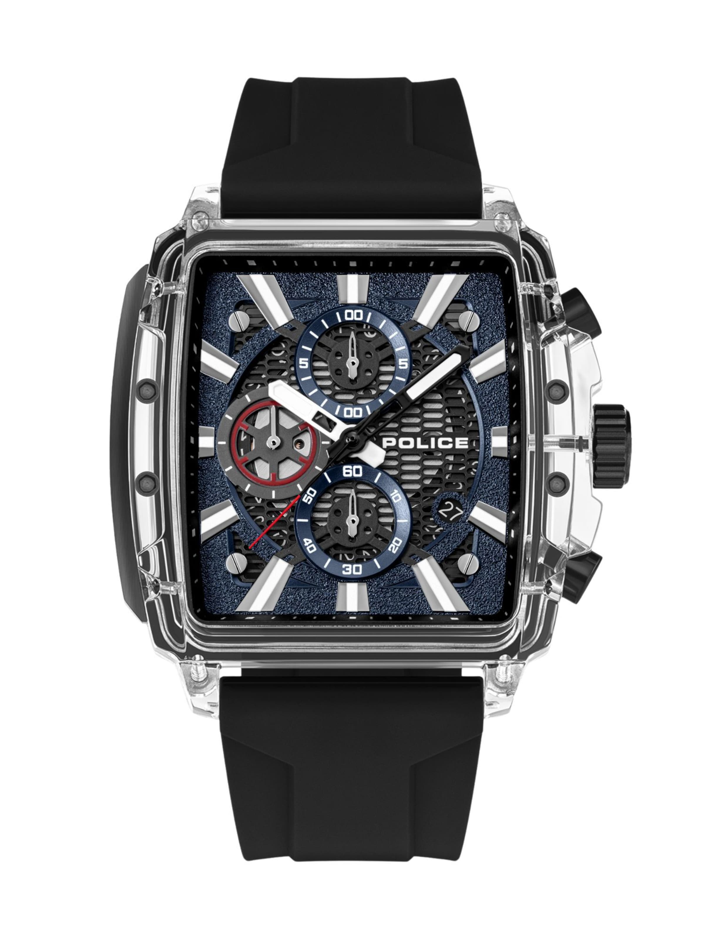 POLICE Uhr 'Clout' in Schwarz: Vorderseite