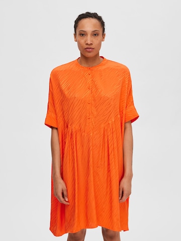 Selected Femme Curve Shirt Dress 'Abienne' in Orange: front