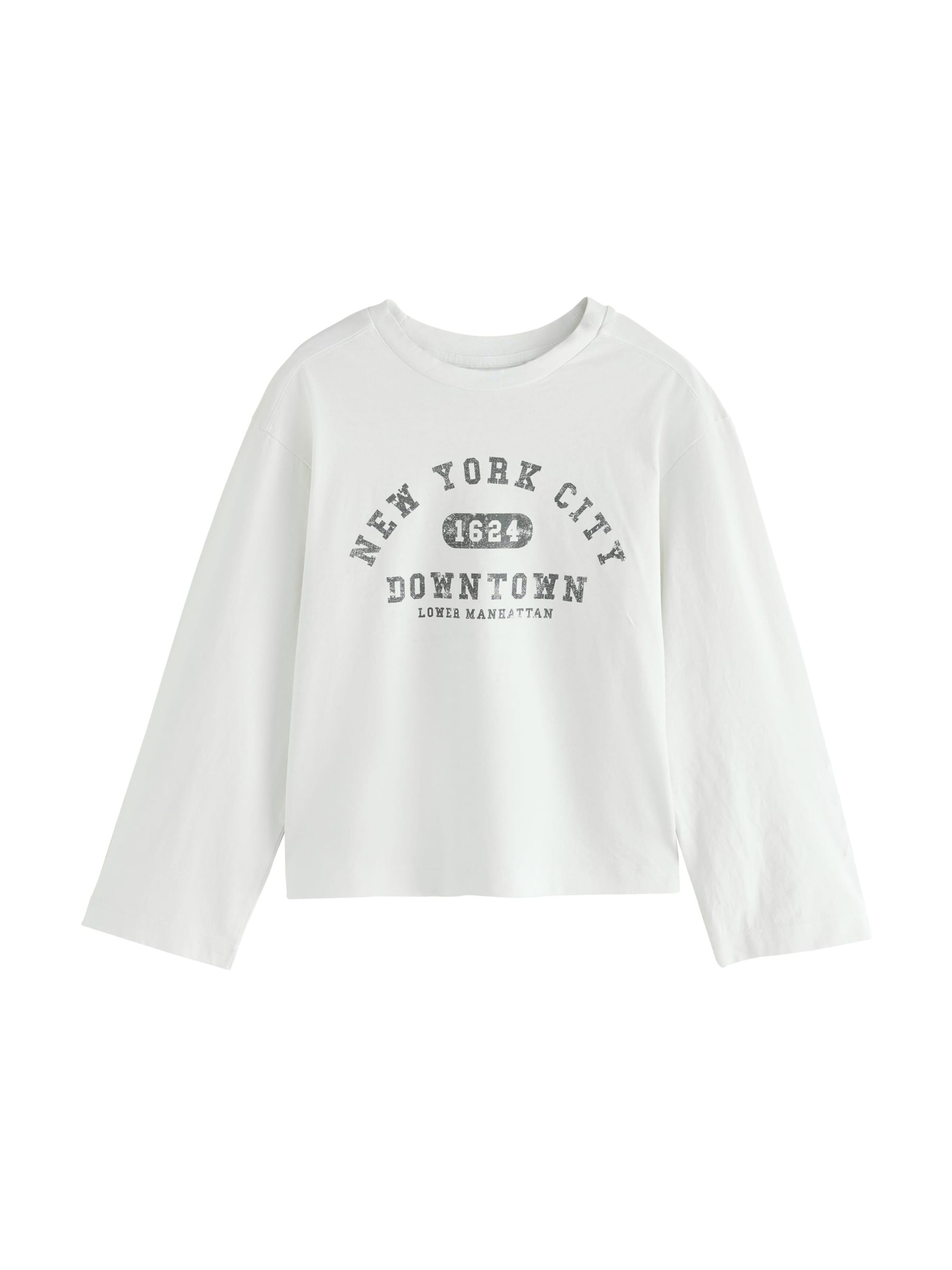 Next T-shirt 'NYC' i beige: framsida