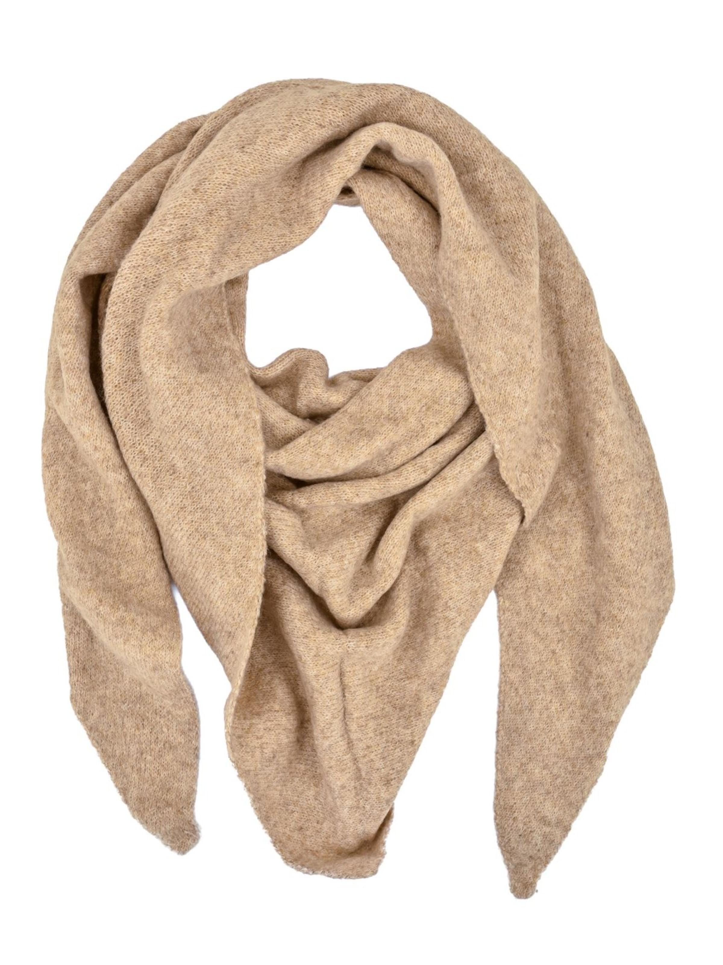 styleBREAKER Shawl 'Leichtes Strick Dreieckstuch Woll-Anteil' in Brown: front
