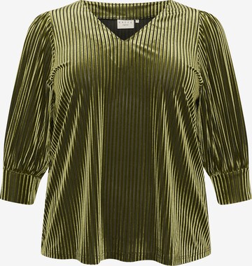 KAFFE CURVE Blouse 'cacanna' in Groen: voorkant