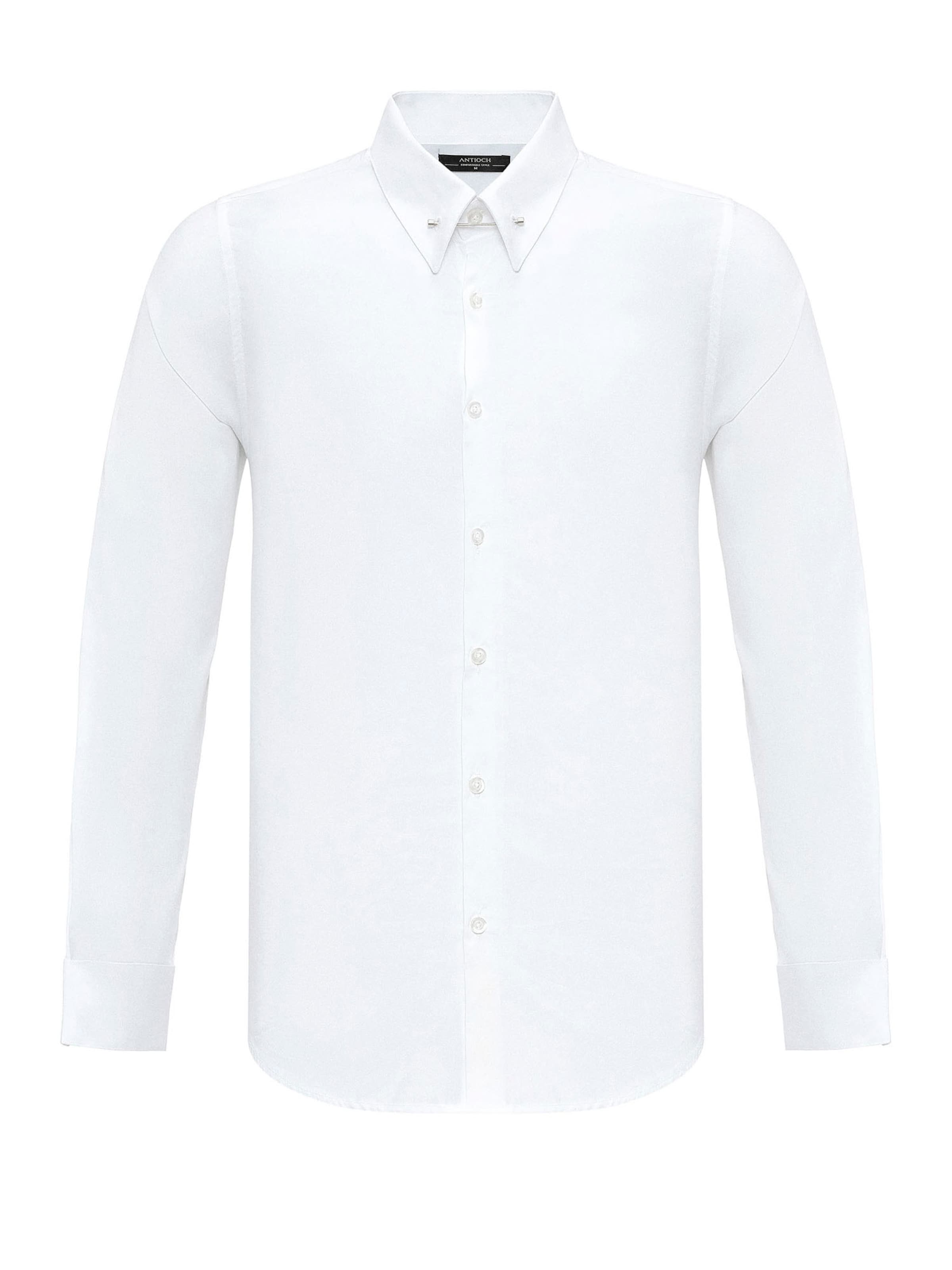 Antioch Slim Fit Skjorte i hvid: forside