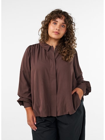 Camicia da donna 'Cilde' di Zizzi in marrone
