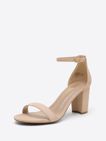 Dream Pairs Sandalen met riem 'Women's Chunky Block Heel Sandals, Open Toe Ankle Strap Dress Shoes' in Beige