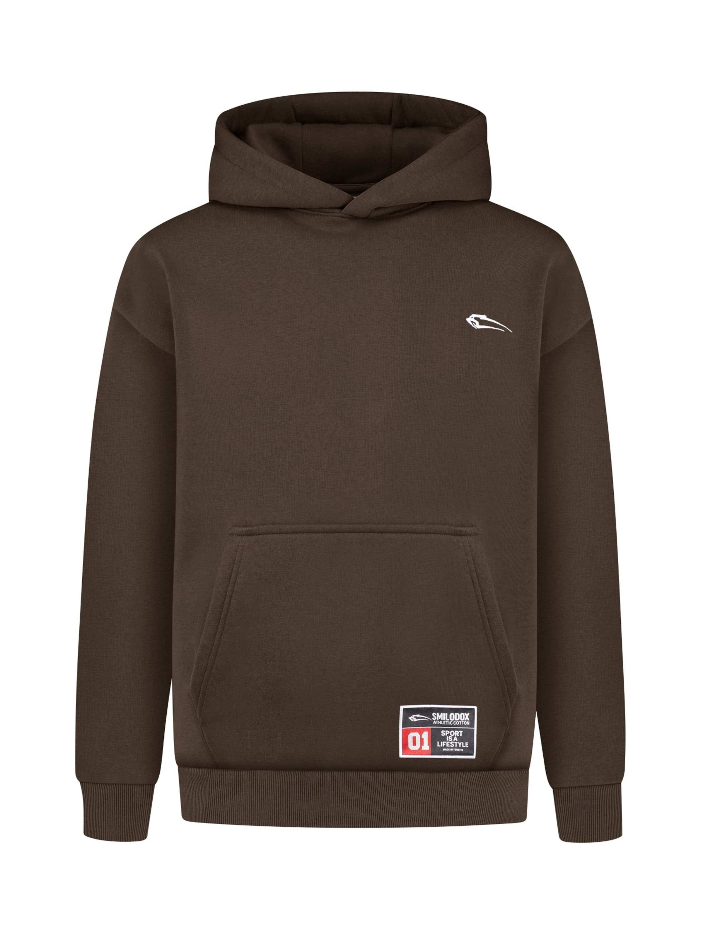 Smilodox Hoodie Rayk Casual Comfort in Braun: Vorderseite