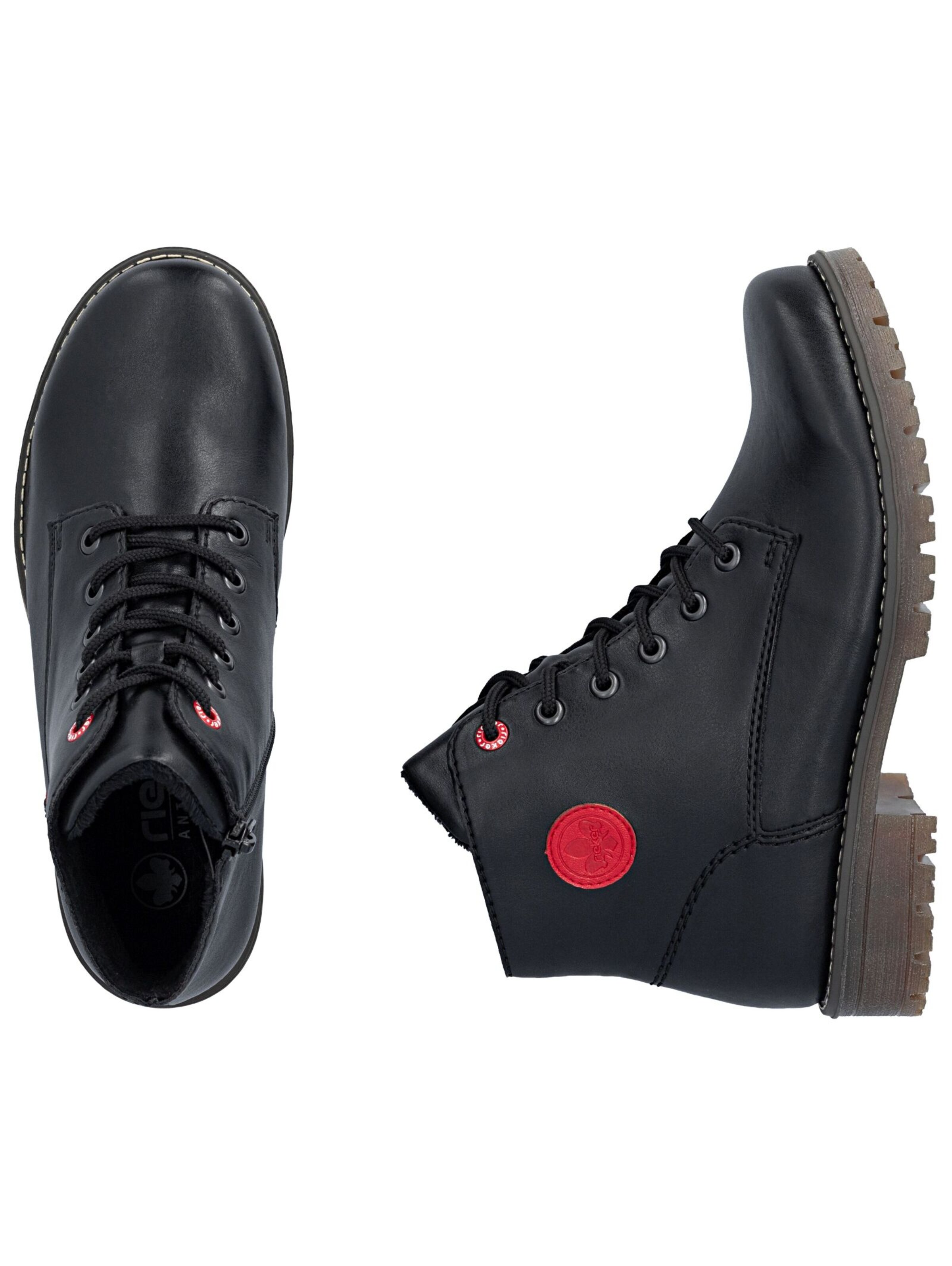 Rieker Lace-Up Ankle Boots in Black