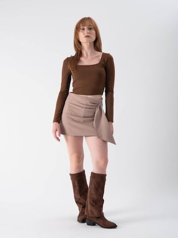 MND Rock 'Viscose miniskirt shorts'‌‌ in Beige