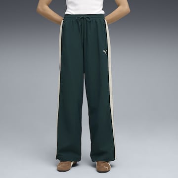 PUMA Wide leg Sportbroek 'T7' in Groen: voorkant
