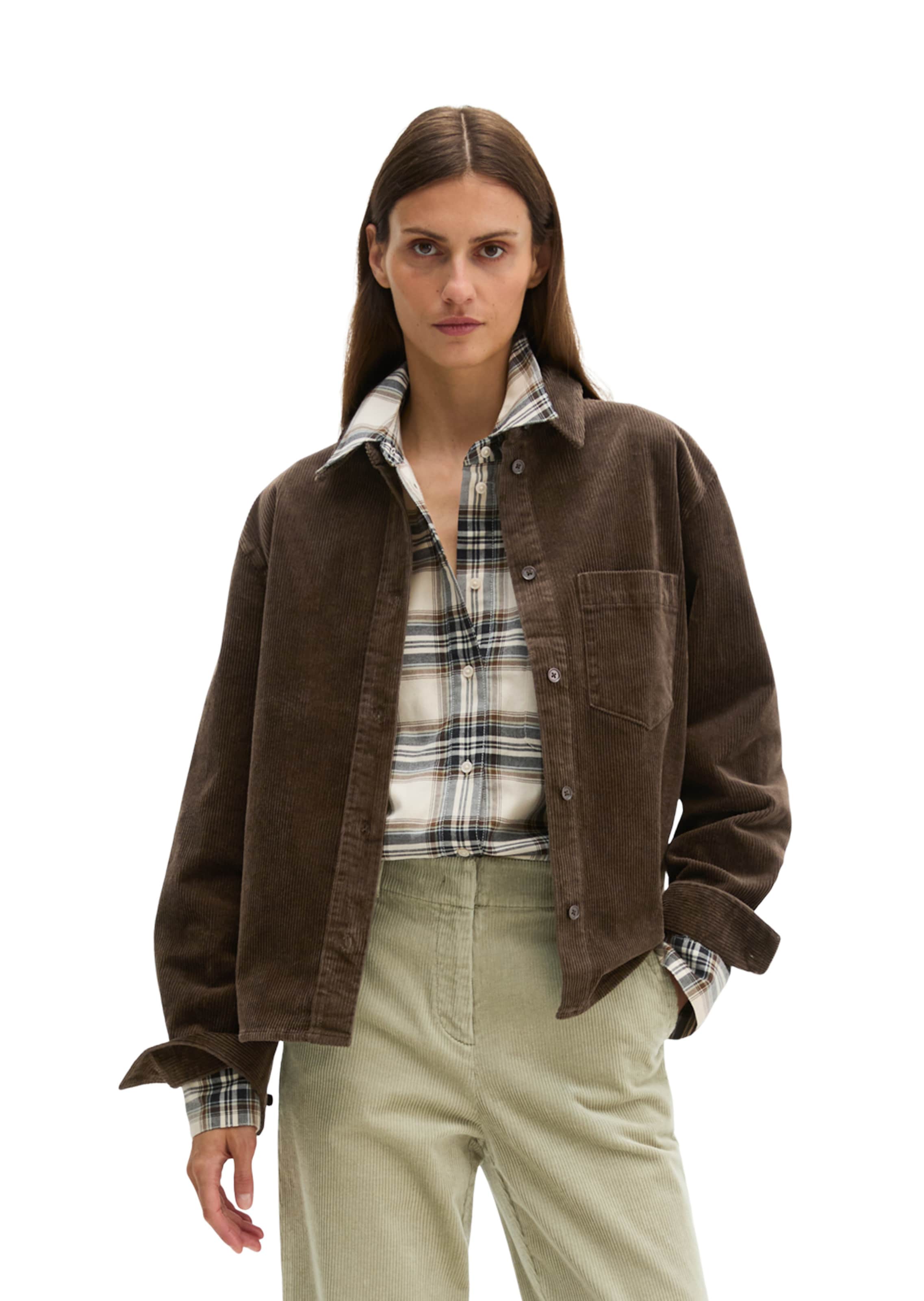 Marc O'Polo Blouse in Bruin: voorkant