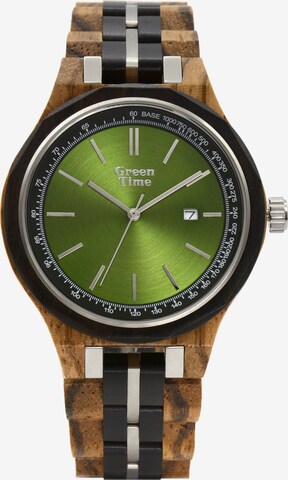 GreenTime Analog Watch in Brown: front