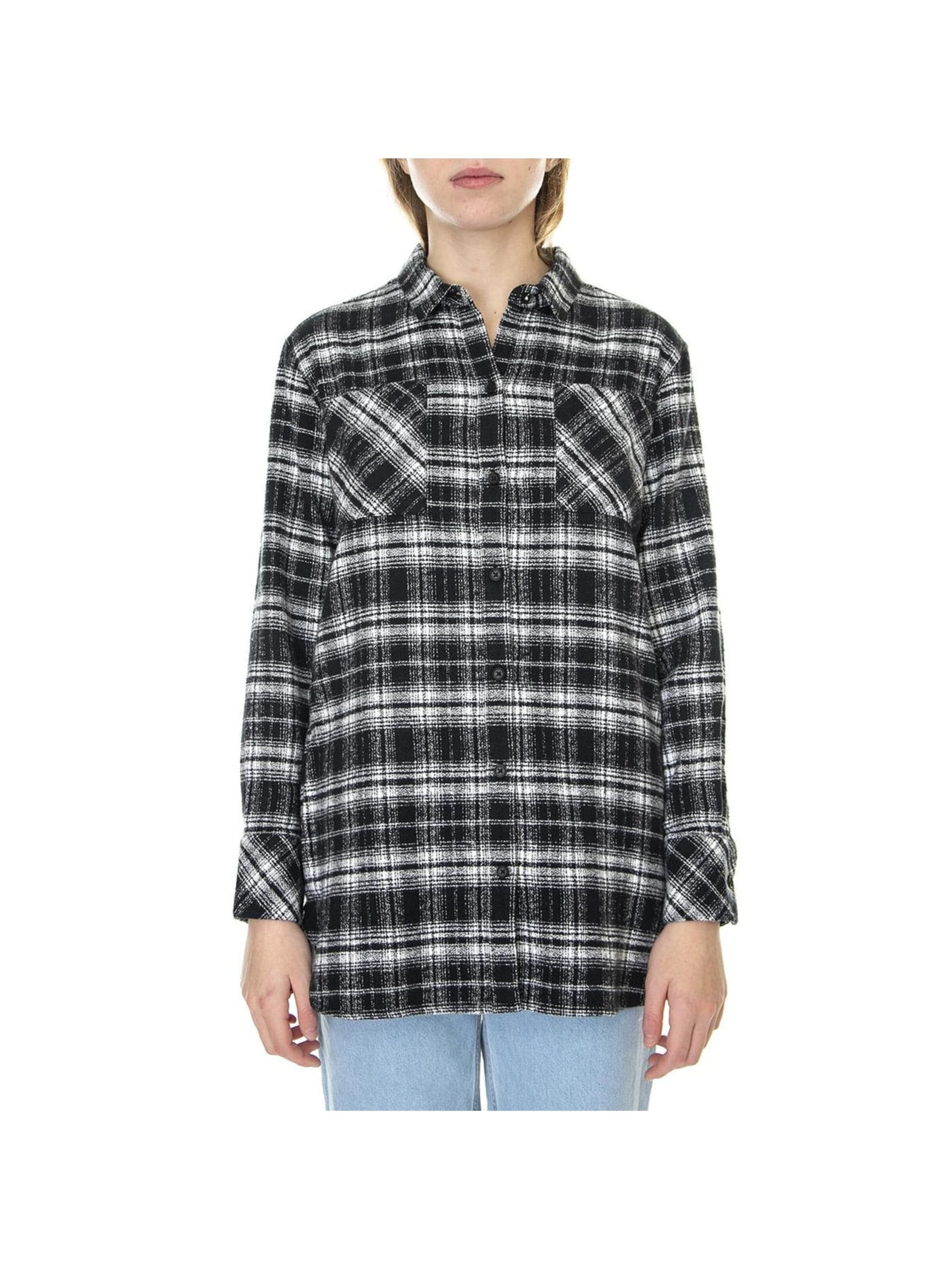 Barbour Blouse 'W' Thora Shirt Mono Check' in Zwart