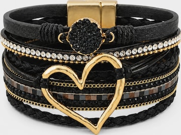 Bracelet 'Wrap Bracelet "Heart"' Alster Herz en noir : devant