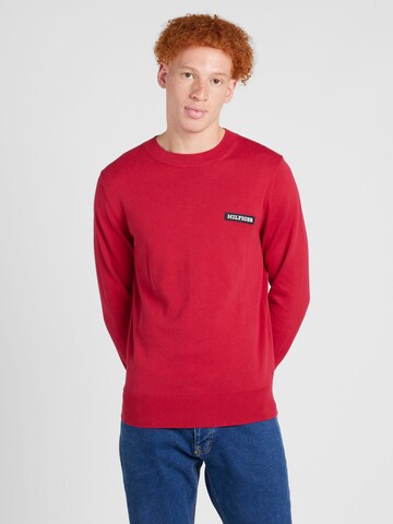 TOMMY HILFIGER - Pullover 'GLOBAL STRIPE' em vermelho: frente