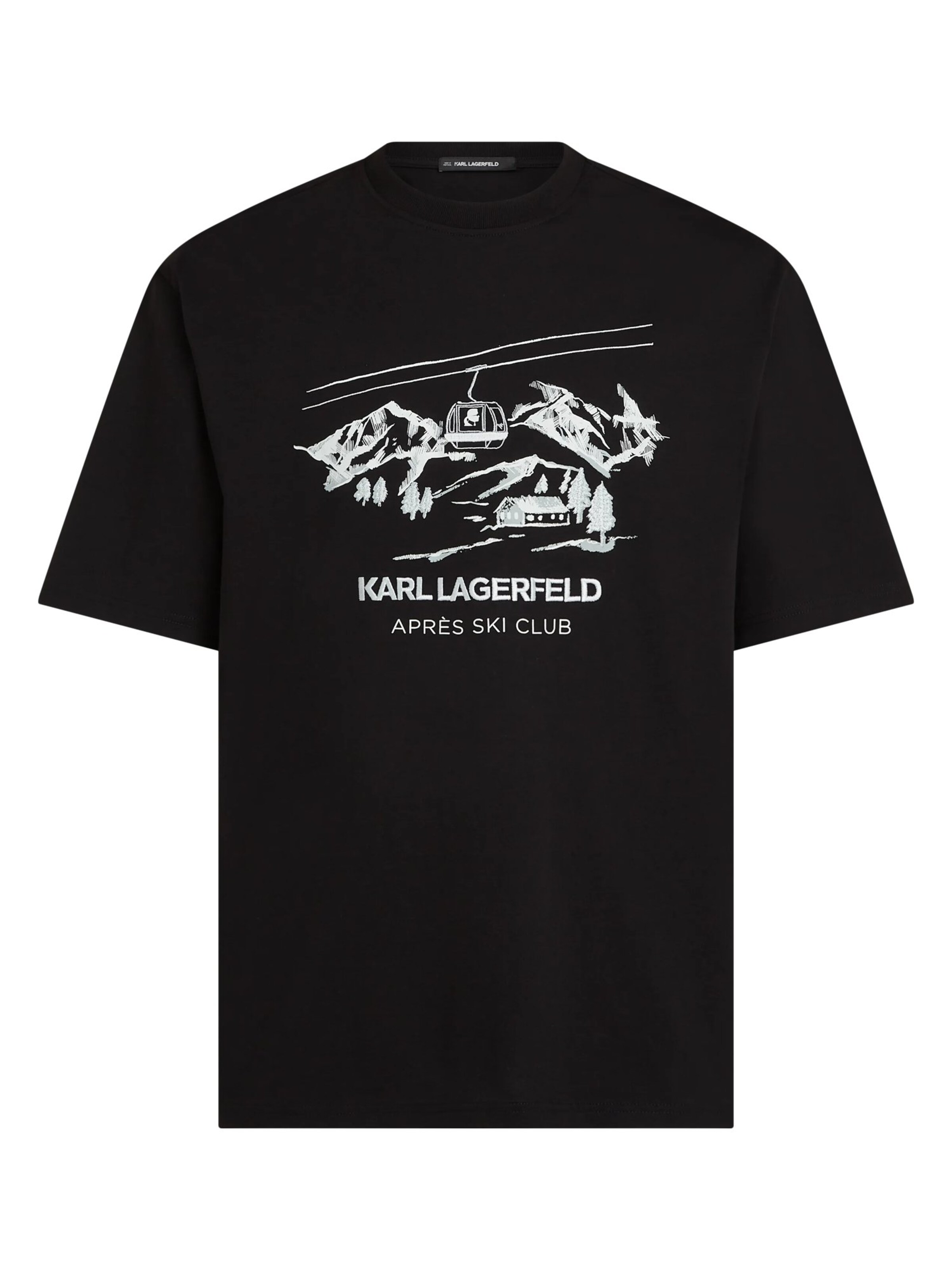 Karl Lagerfeld Shirt 'Après Ski Club' in Zwart: voorkant