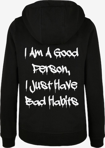 Merchcode Sweatshirt 'Bad Habits' in Zwart