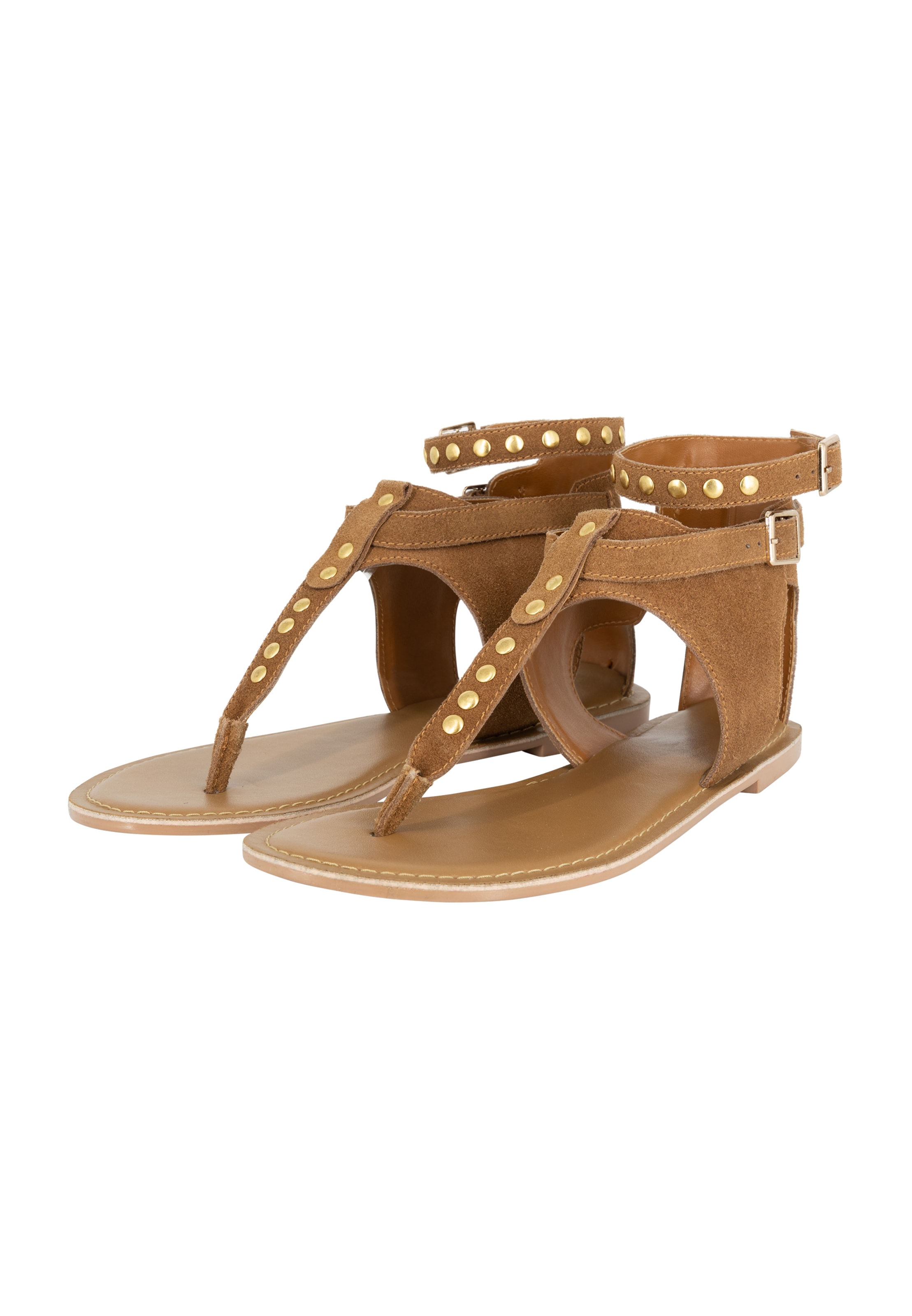 DreiMaster Vintage T-Bar Sandals 'Boline' in Beige