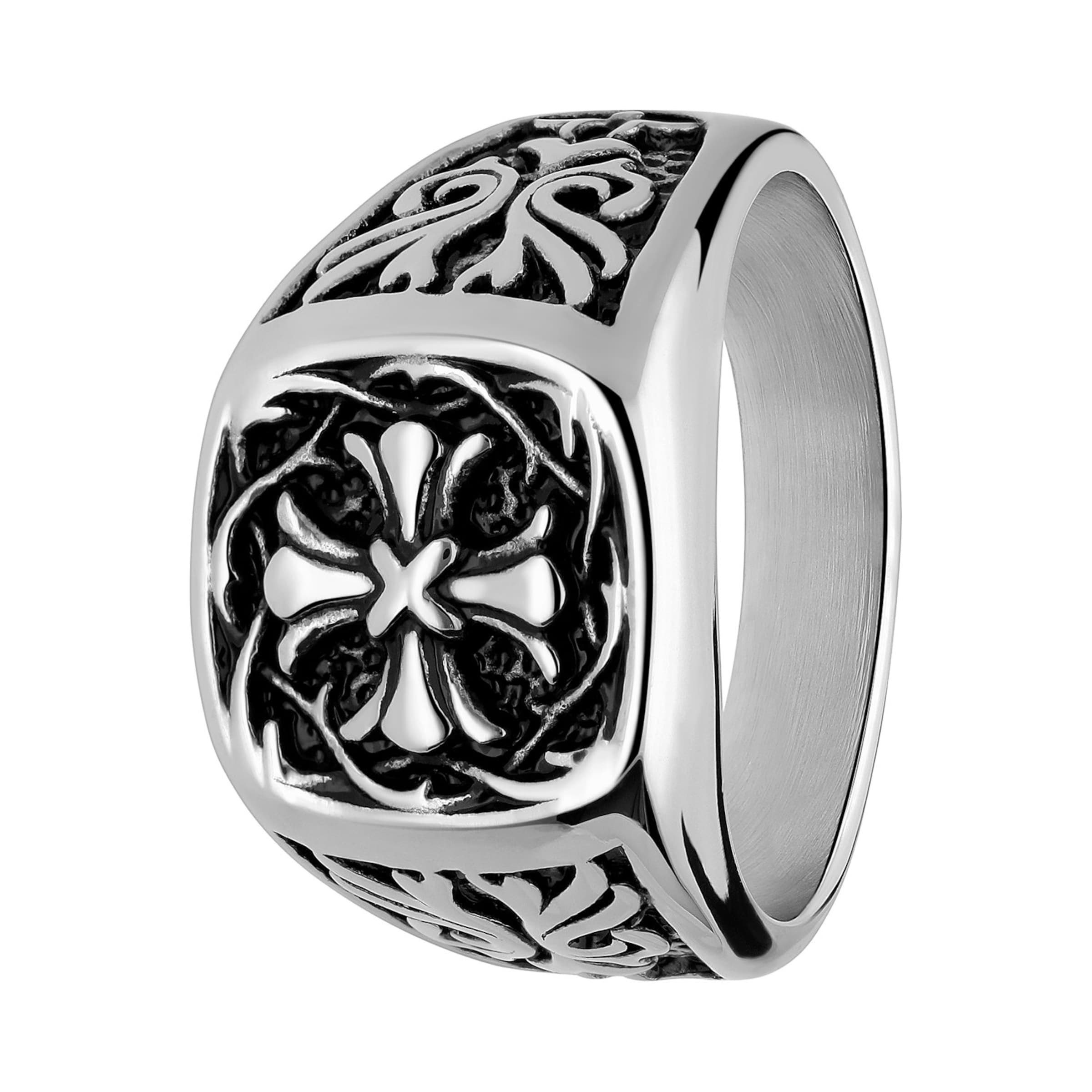 Lucardi Ring 'Urbane Geschichte' in Zilver: voorkant