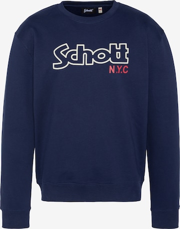 Schott NYC Sweatshirt in Blau: Vorderseite