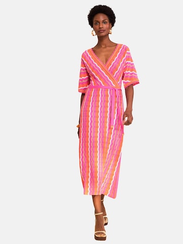 love & roses - Vestido de malha em rosa: frente