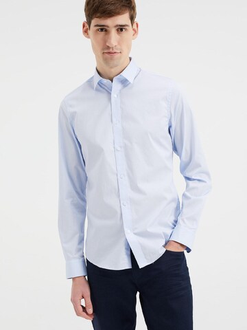 WE Fashion Slim fit Overhemd in Blauw