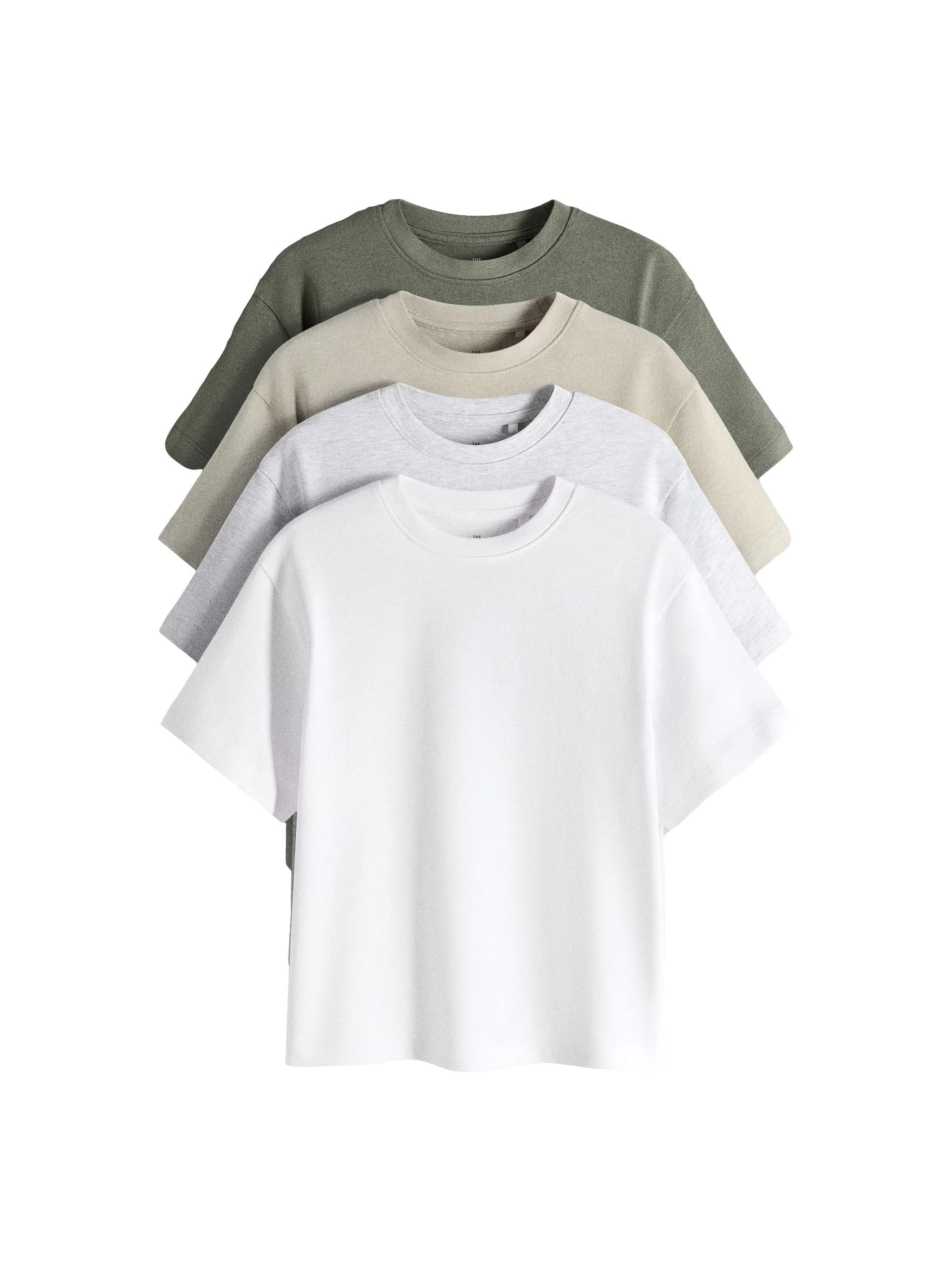 The Set T-Shirt en 98 en beige / gris clair / olive / blanc, Vue avec produit