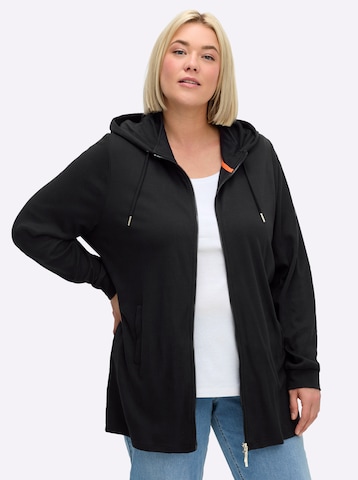 SHEEGO Sweatjacke in Schwarz: Vorderseite