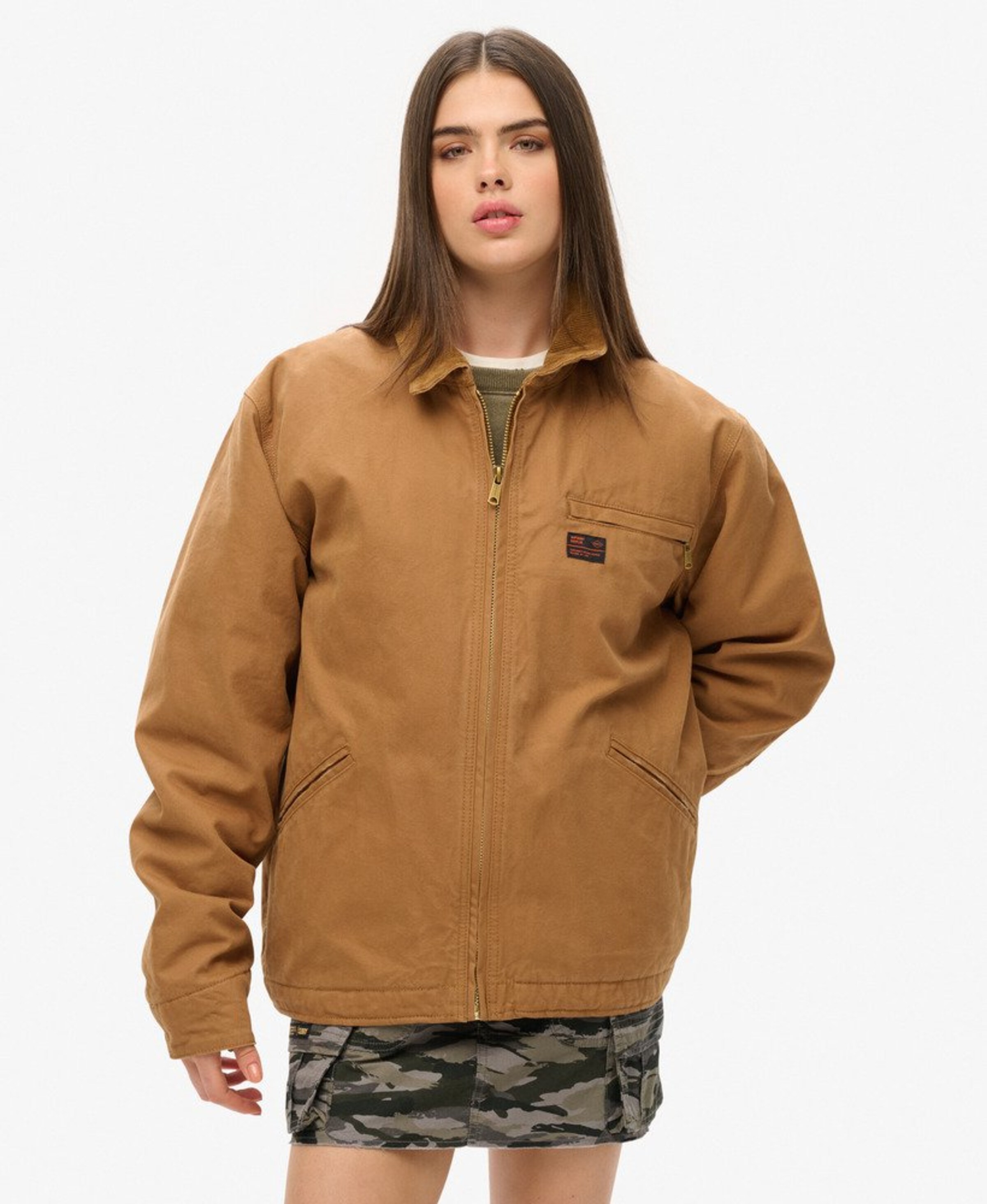 Superdry Tussenjas in Bruin: voorkant