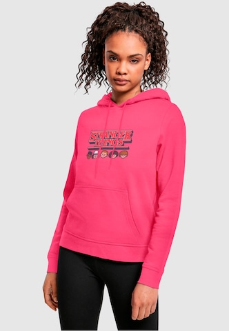 ABSOLUTE CULT Sweatshirt 'Stranger Things - Caricature' in Pink: front