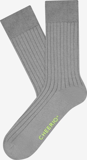 CHEERIO* Socken 'TOUGH GUY' in grau / neongrün, Produktansicht