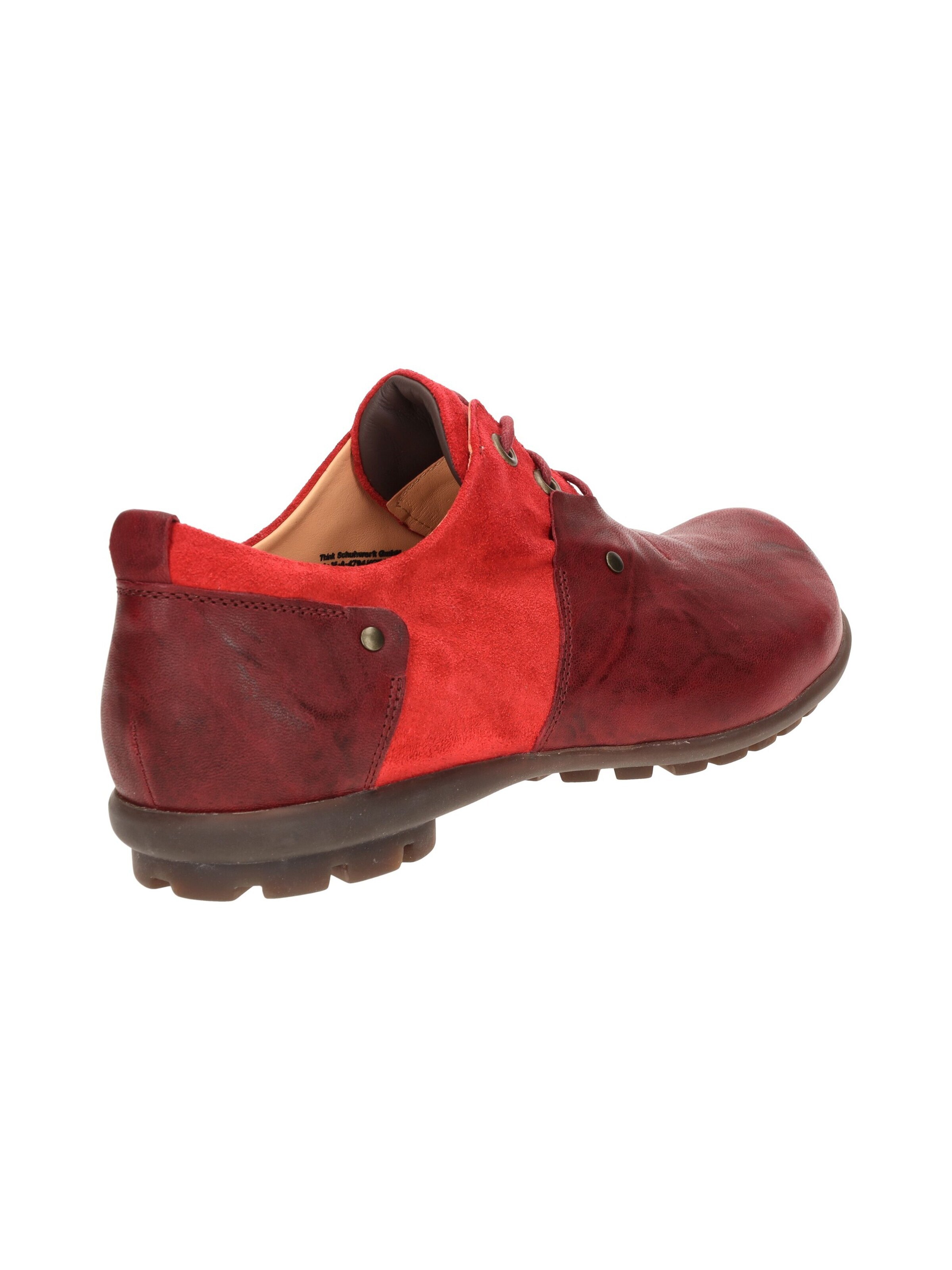 THINK! Lace-Up Shoes 'Think Kong Schuhe rot rosso Leder-Mix 142' in Red