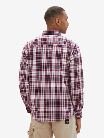 TOM TAILOR Regular fit Button Up Shirt in Red