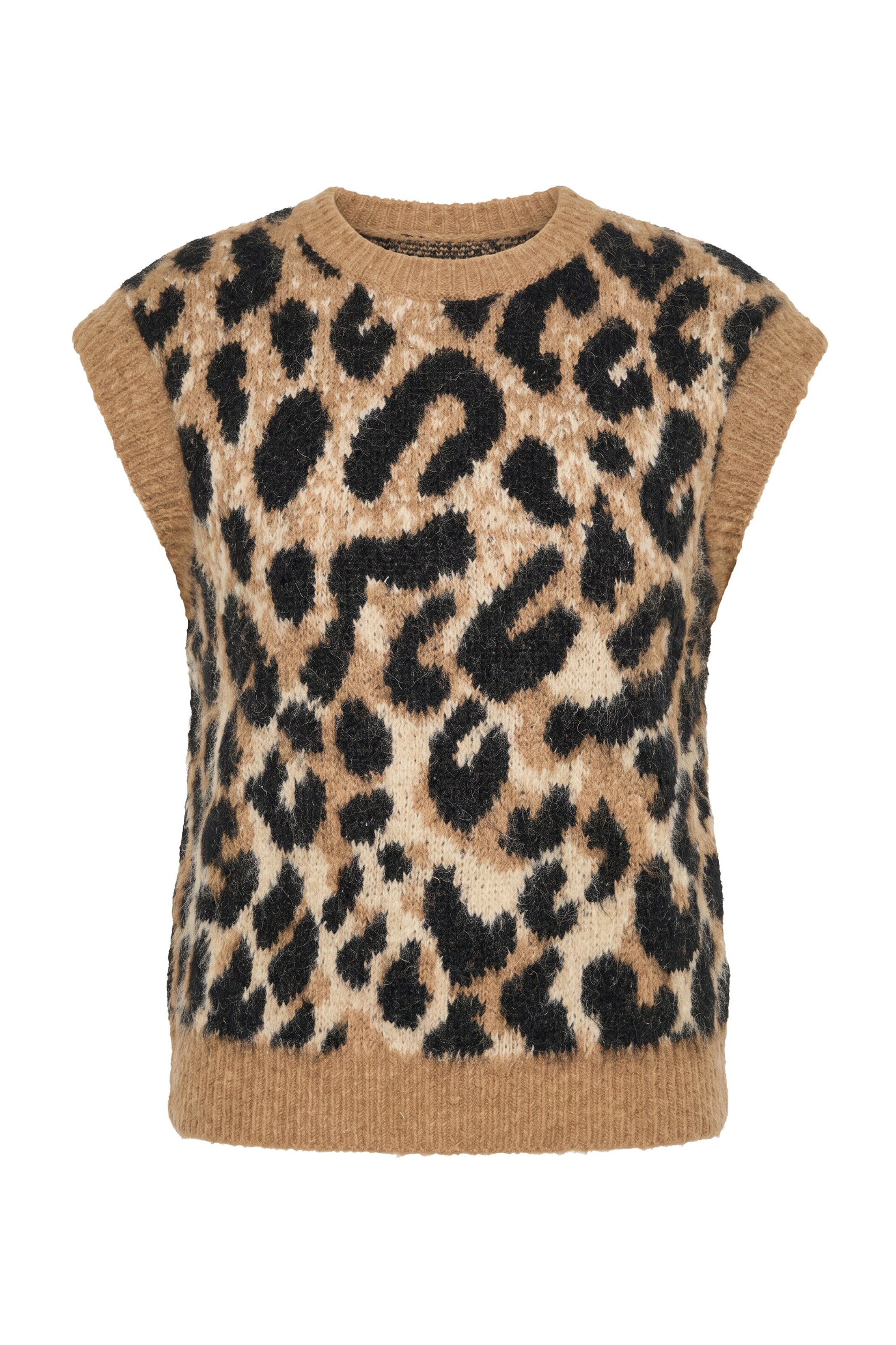 Studio Untold Knitted vest in Brown: front