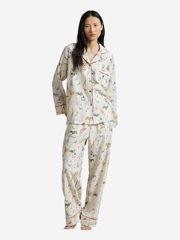 Polo Ralph Lauren Pyjama ' Cozy Flannel ' in Beige