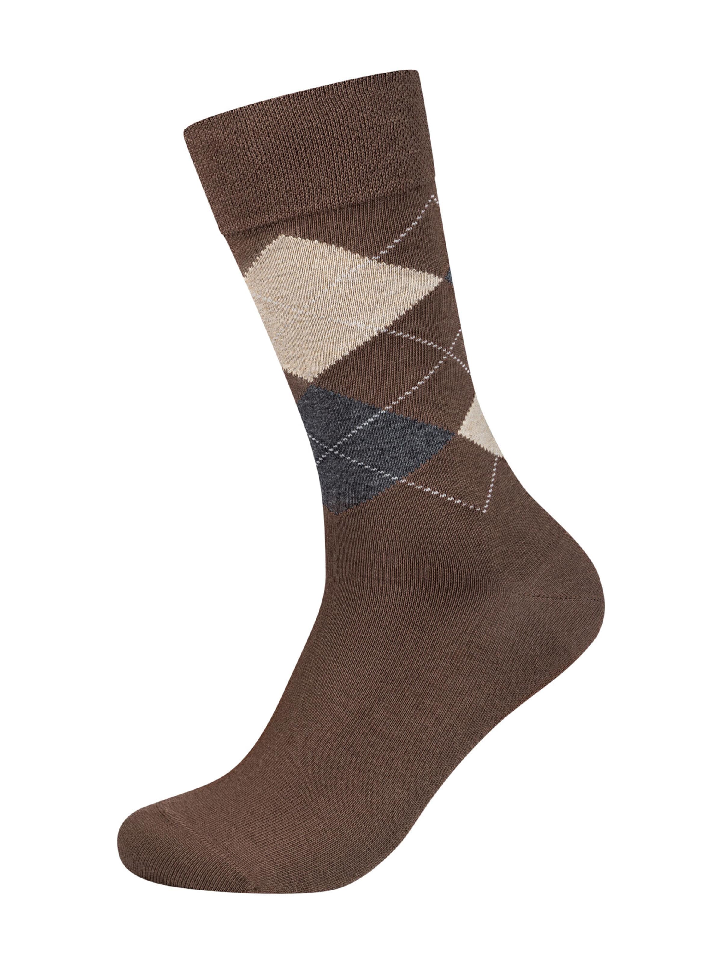 camano Socks in Brown: side