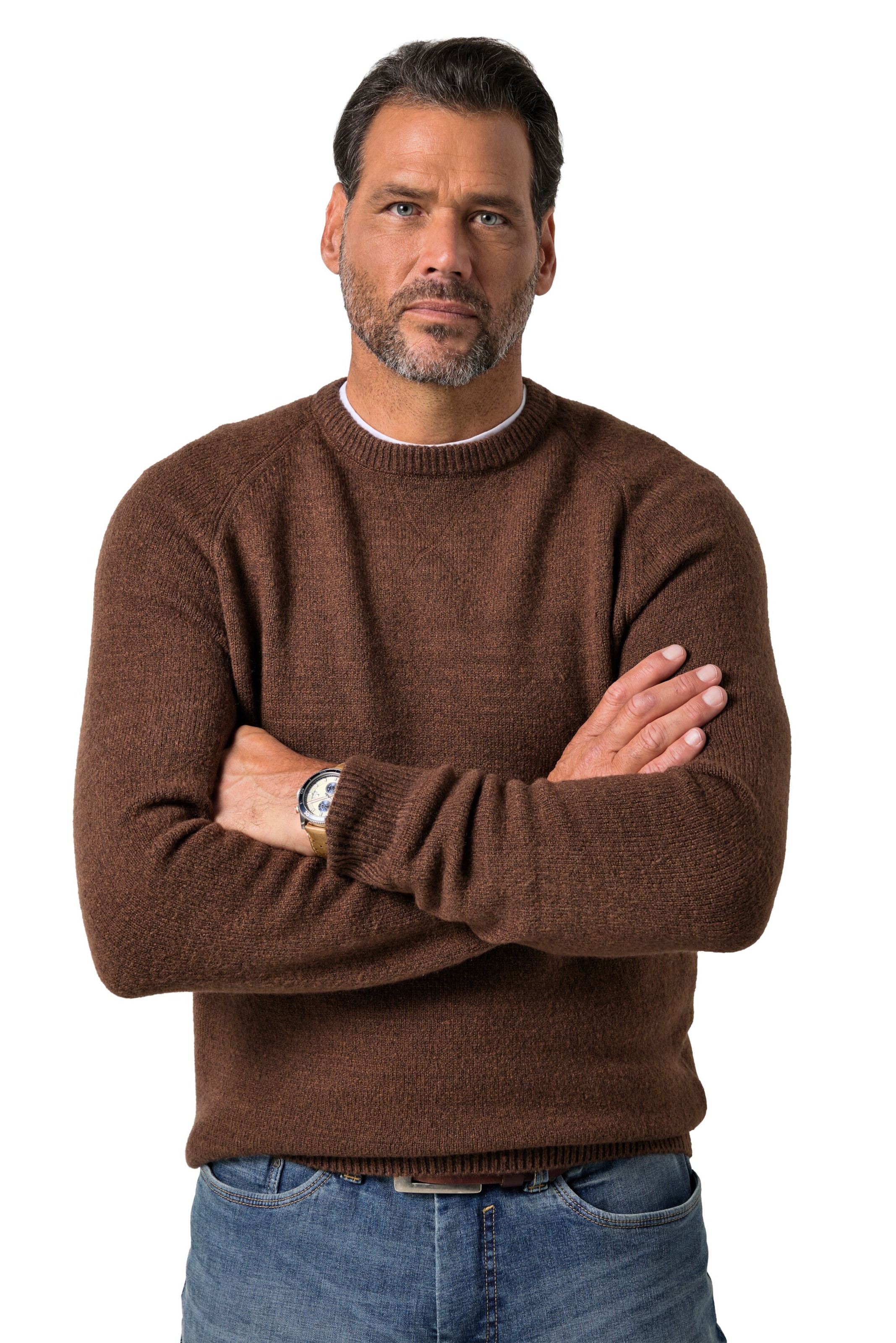 JP1880 Pullover in Braun: Vorderseite