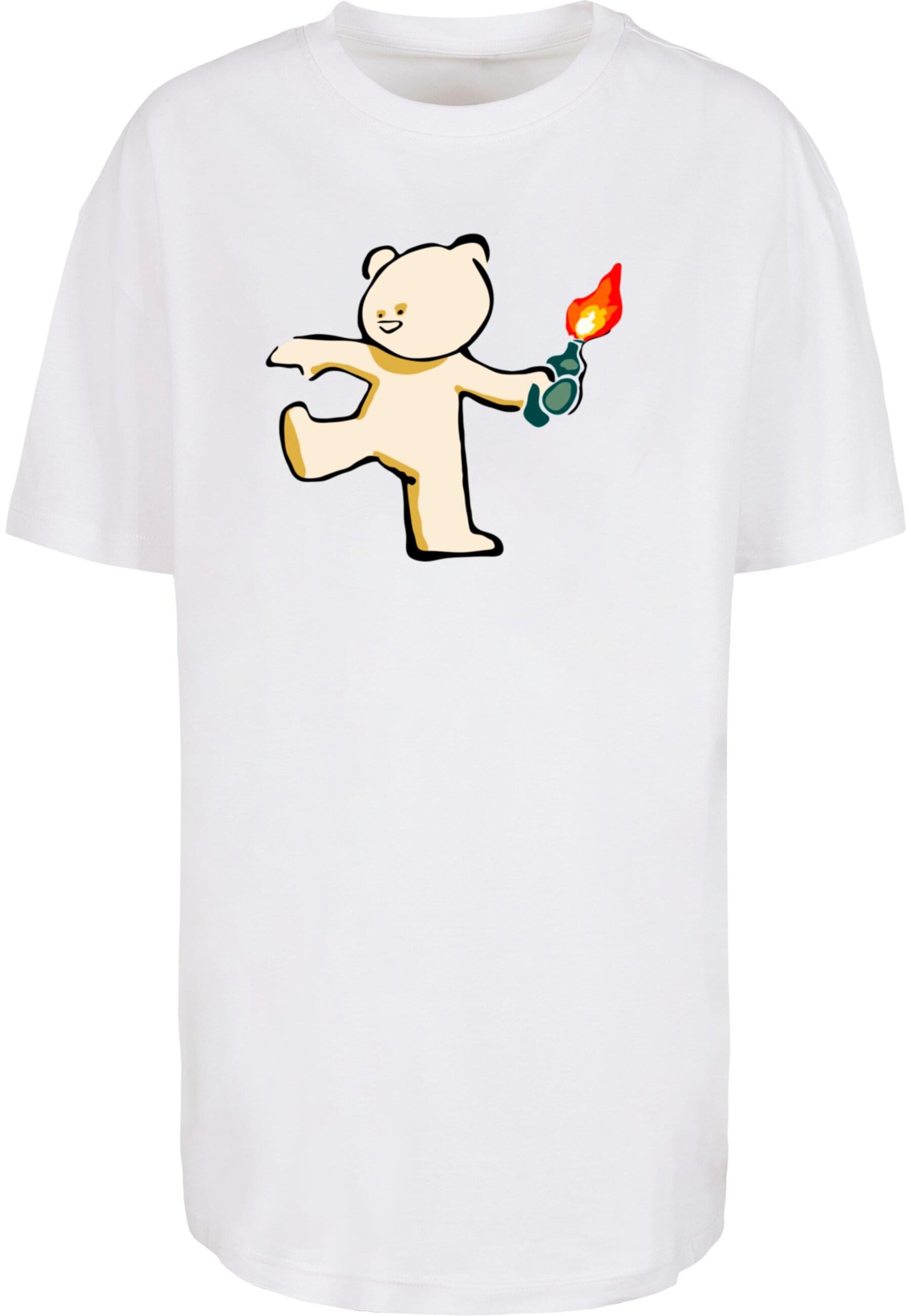 Maglietta 'Brandalised - Molotov Teddy' di Merchcode in bianco: frontale