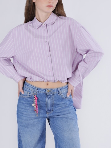 CAFè NOIR Blouse in Lila: voorkant