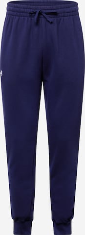 Effilé Pantalon de sport UNDER ARMOUR en bleu : devant