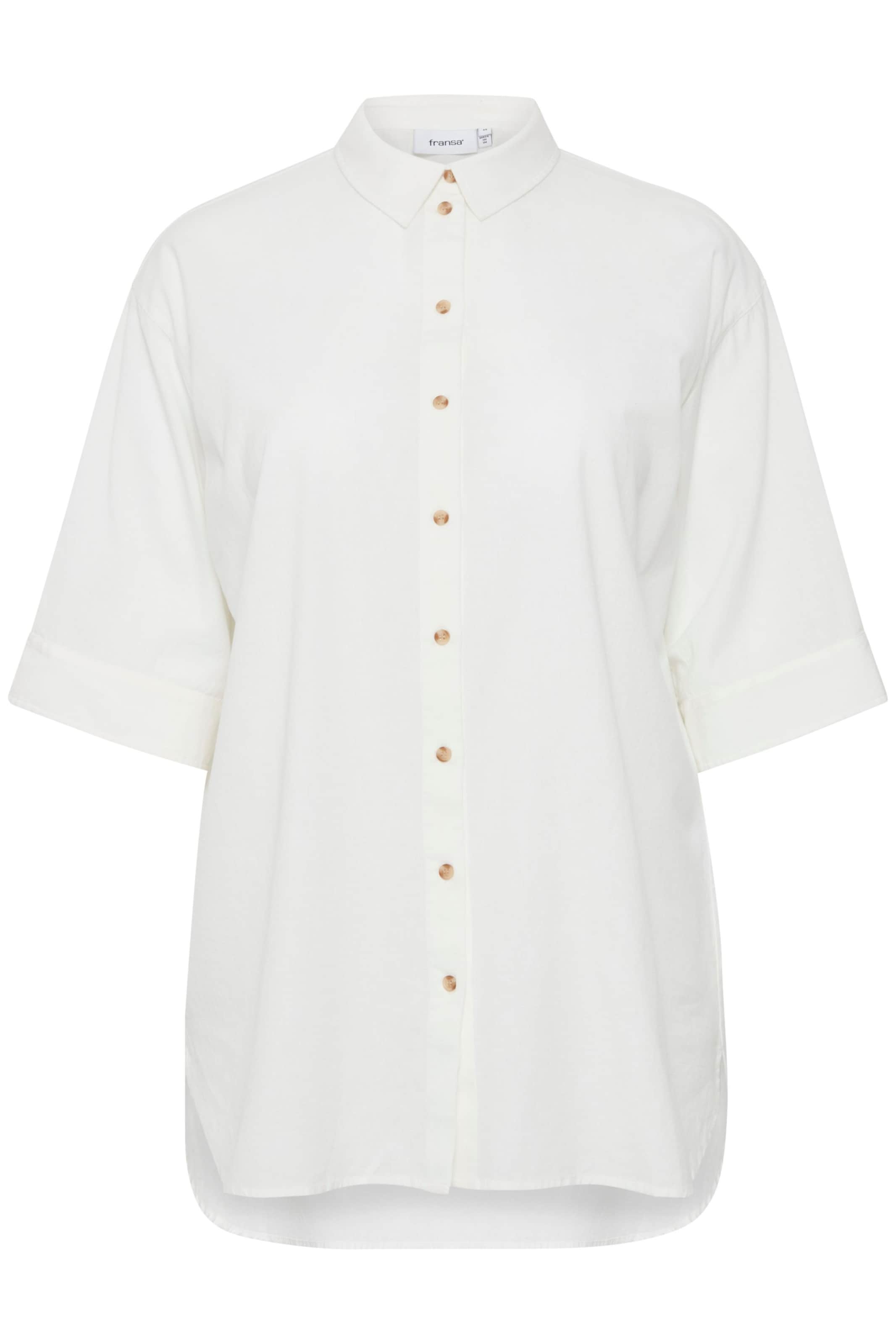 Fransa Curve Blouse 'FPMaddie' in White: front