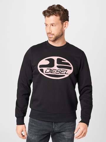 DIESEL Sweatshirt 'GINN' in Black: front