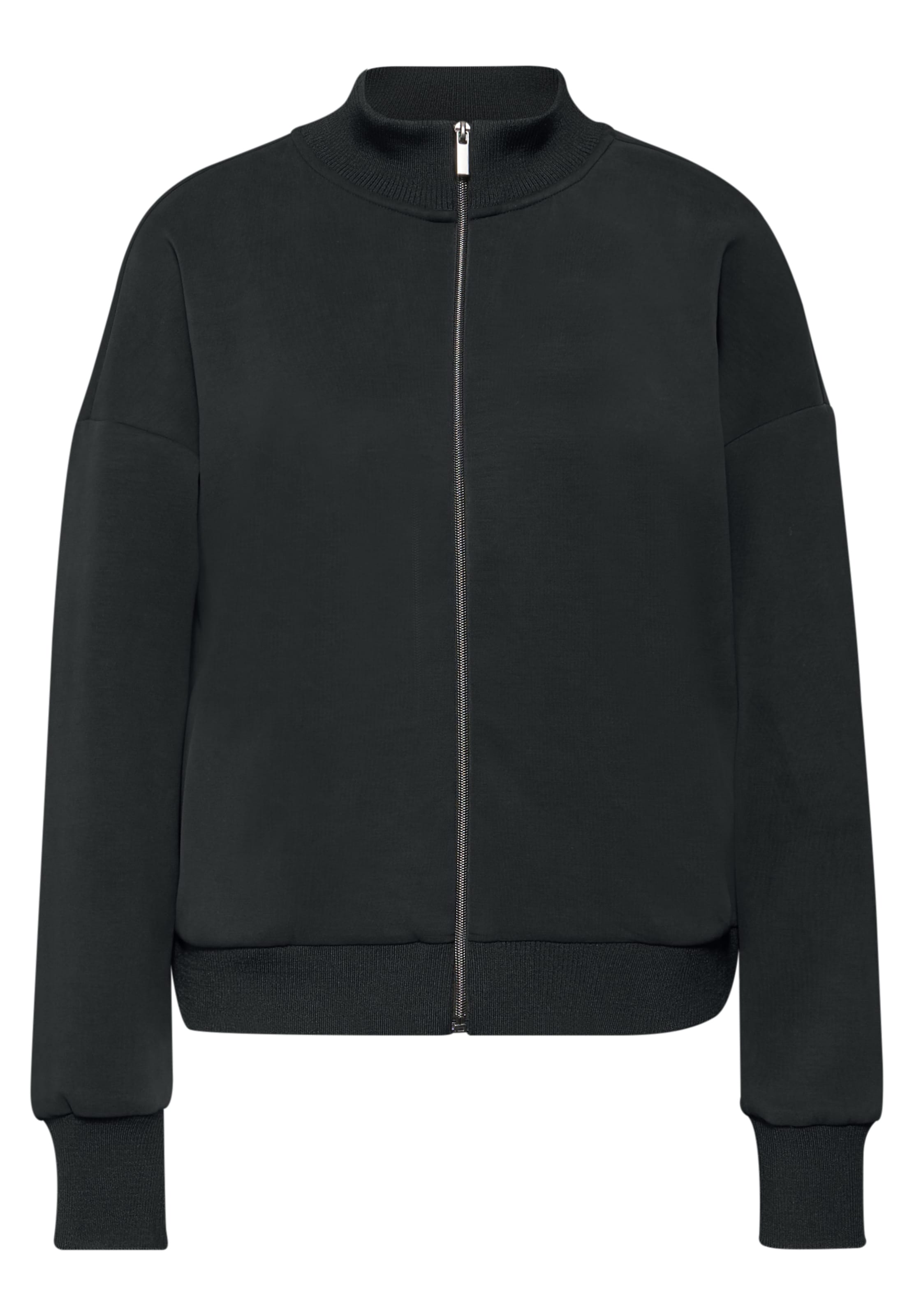 STREET ONE Sweatjacke in Schwarz: Vorderseite
