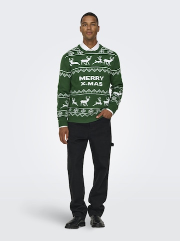 Pull-over Only & Sons en vert